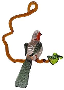 Hängevogel, Rotkehlchen auf Ast